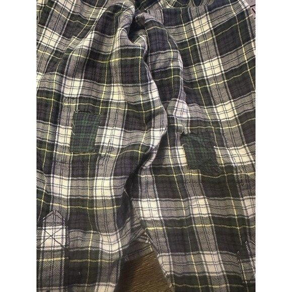 AMERICAN EAGLE Flannel Patch Elbows Semi Crop Plaid Button Up Women's MEDIUM NWT - Picture 6 of 11